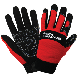 Gripster Sport SG9000 Synthetic Leather Palm Performance Mechanics Style Gloves with a Spandex Back