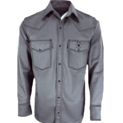 Weld-A-Beast Cotton Gray Welding Shirt Front View