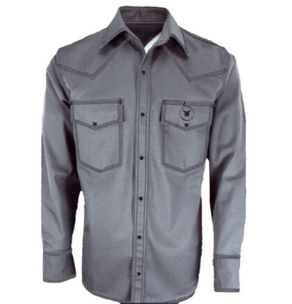 Weld-A-Beast Cotton Gray Welding Shirt Front View